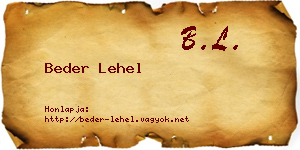 Beder Lehel névjegykártya